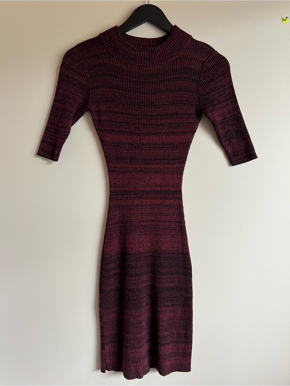 5/$20 Say What Burgundy Ribbed Stretch Bodycon Dress | Size Small